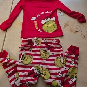 Kids Red Grinch Holiday Pajama Set